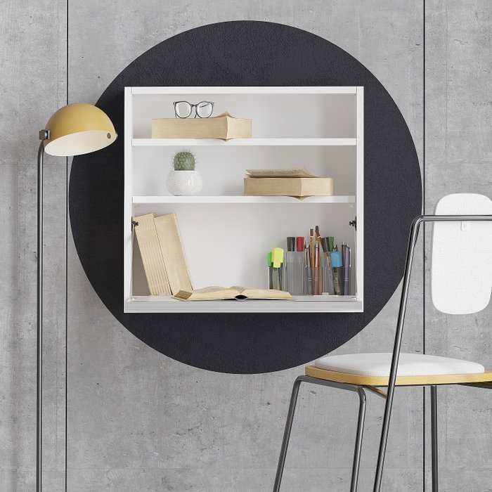 Hanah Home Mesa de estudio 64x60x20 cm Blanco 18mm Tablero de partículas Recubierto de Melamina